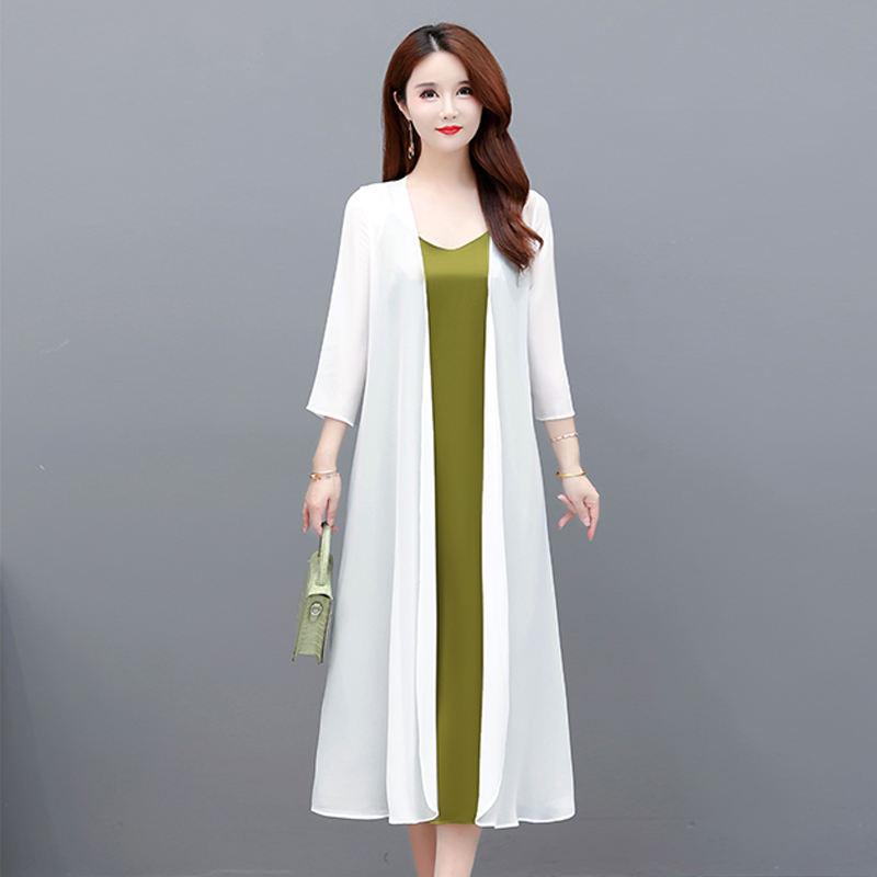 Spring Summer Long Chiffon White Cardigan Women Tops Elegant 2023 New Thin Solid Color Blouses Women's Summer Cardigan Black Red