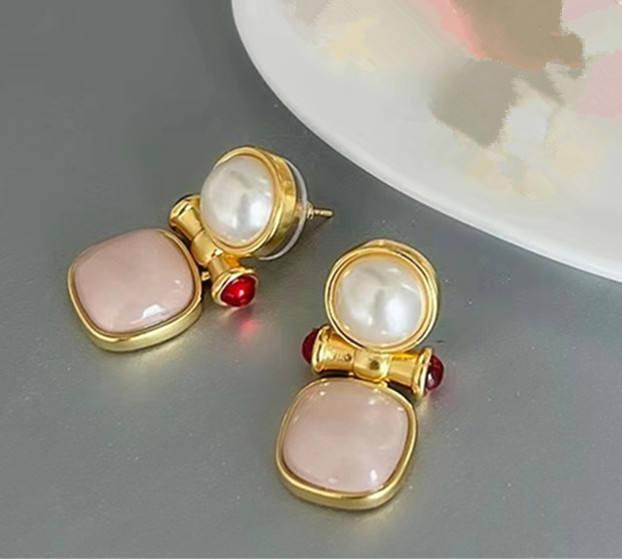 Statement Fashion Pink Black Resin Metallic Drop Dangle Earrings For Women Personality 2023 New Earings Wholesale