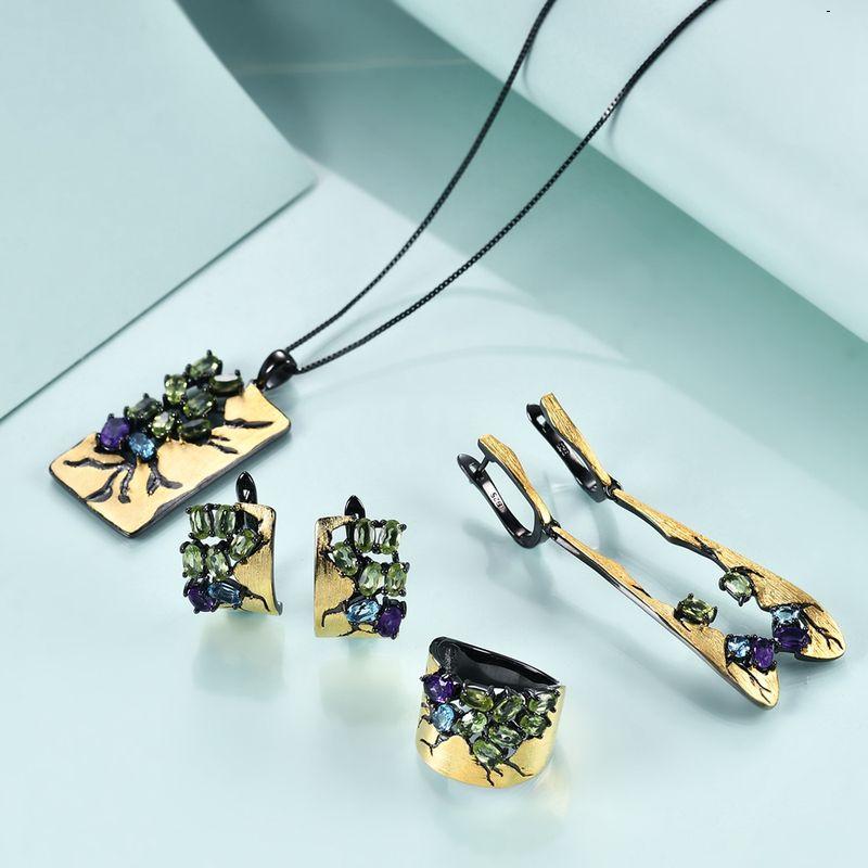 GEM'S BEAUTY Crack Original 925 Sterling Silver Stud Earrings For Women Fine Jewelry Women Statement Ear Studs Ear Buckles