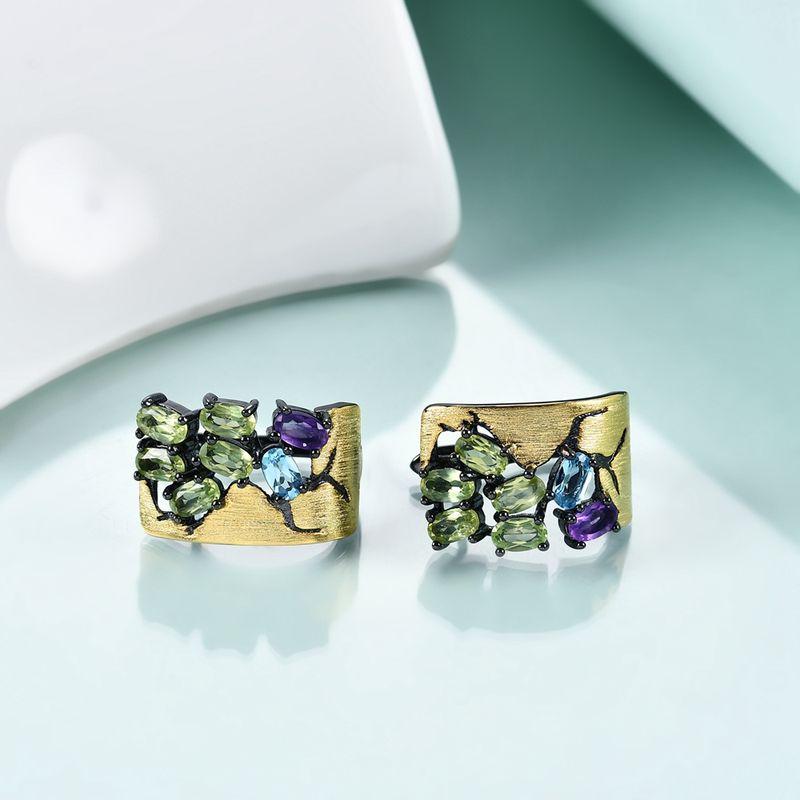 GEM'S BEAUTY Crack Original 925 Sterling Silver Stud Earrings For Women Fine Jewelry Women Statement Ear Studs Ear Buckles